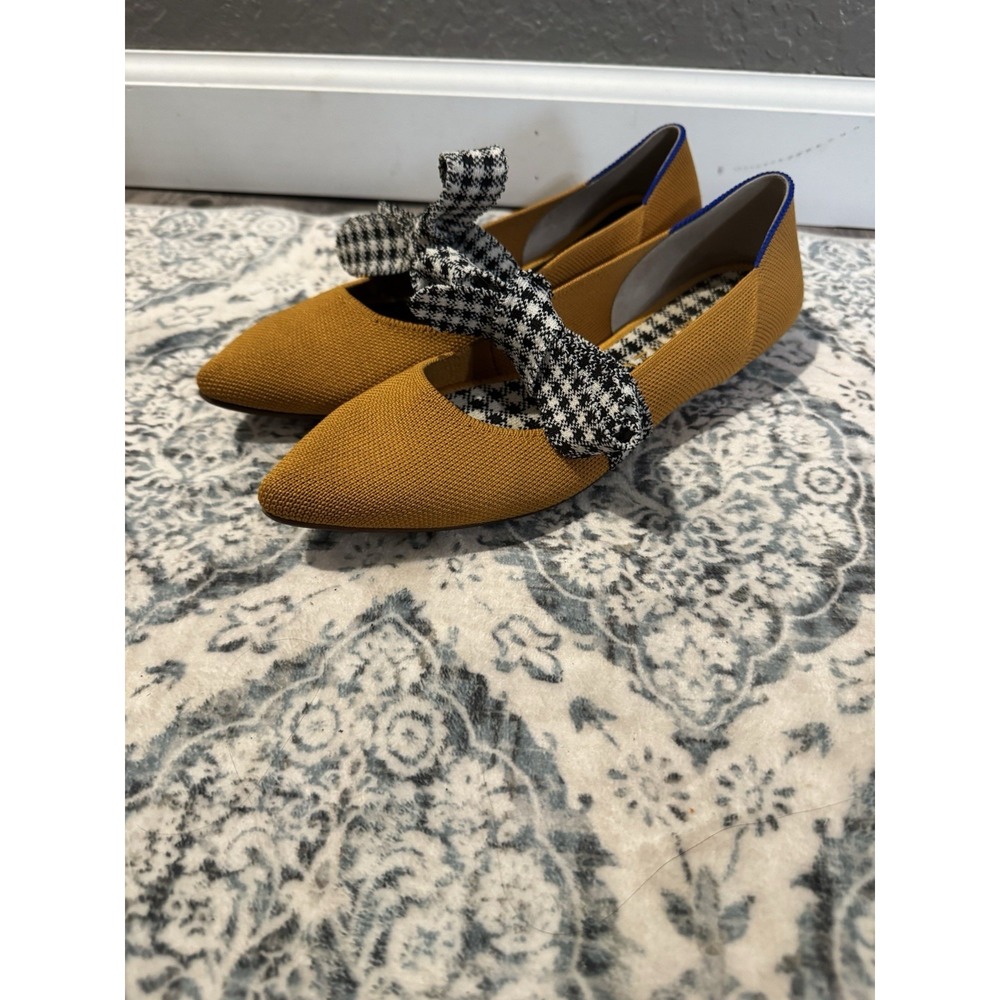 Rothy's Golden Gingham Mary Jane Flats 8.5